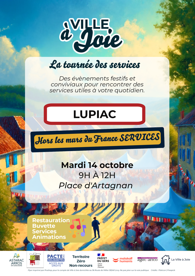 Ville à Joie à Lupiac pendant le marché et les ...