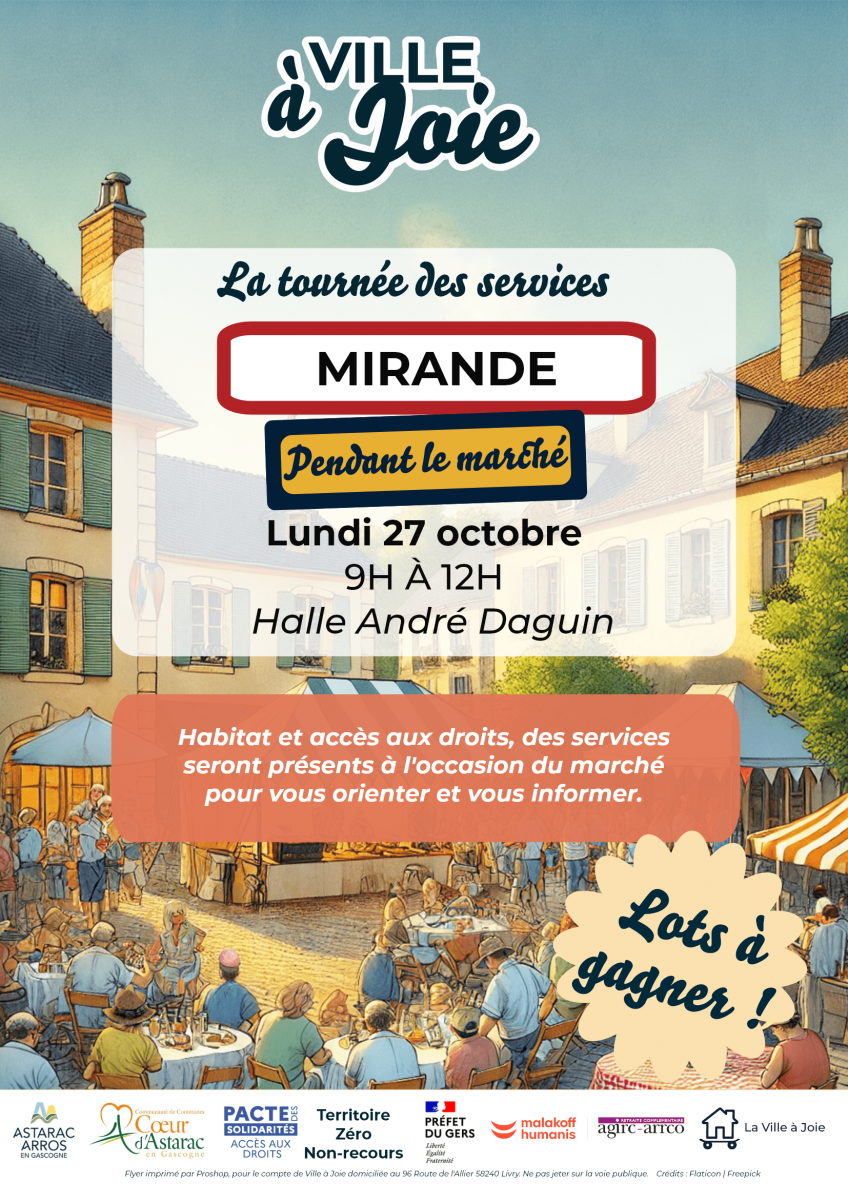 Ville à Joie à Mirande pendant le Marché