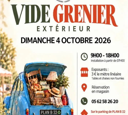 Vide-grenier extérieur sur le parking de PLAN B 32 - AUCH