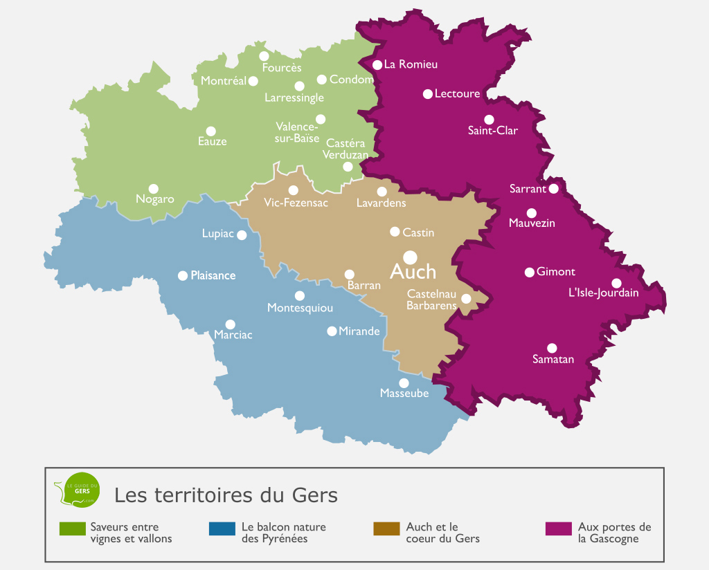 région du gers carte de france